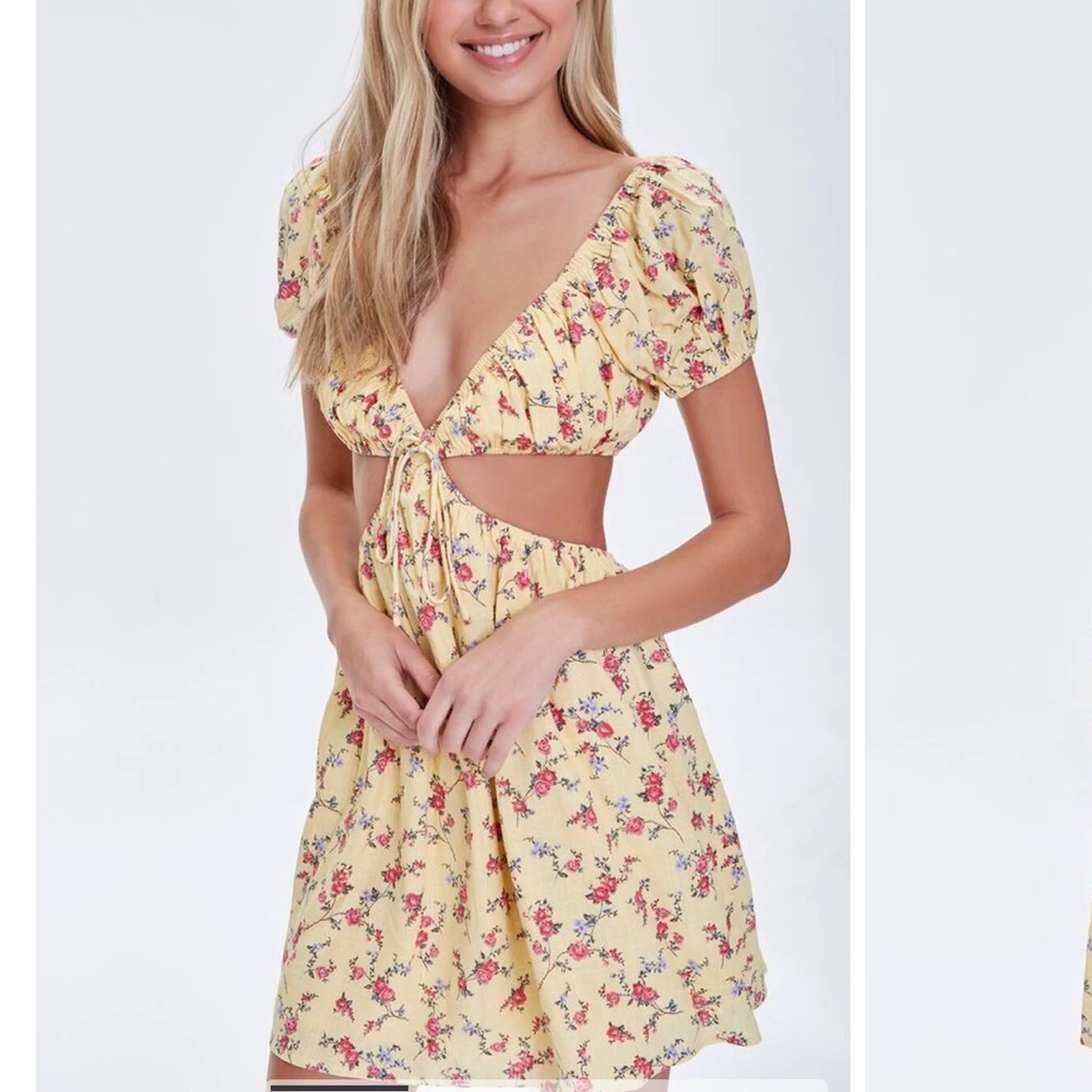 cut out yellow sun dress
